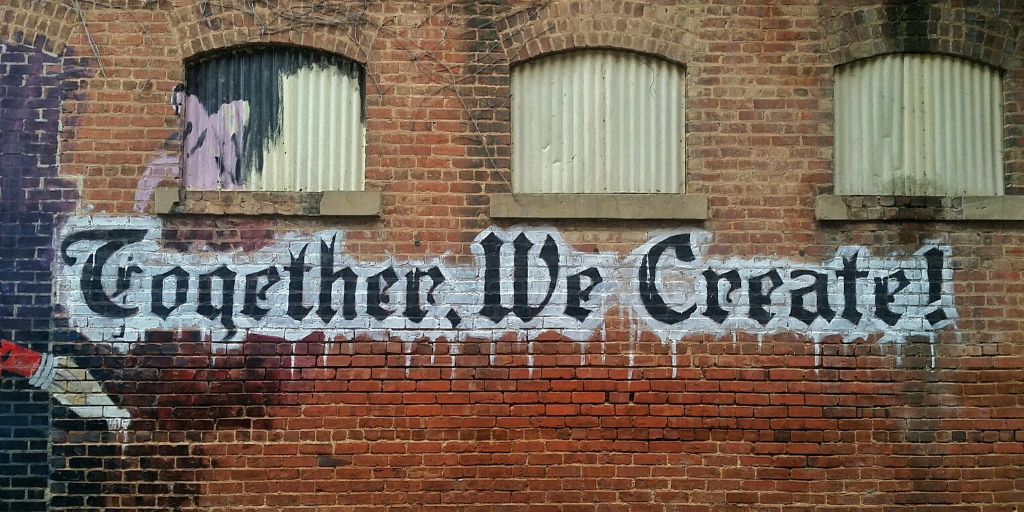 Grafitti on brick wall 