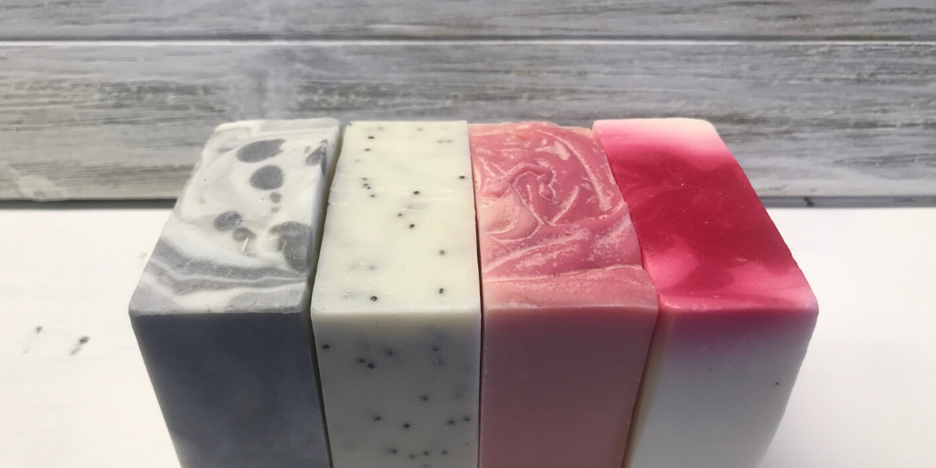 Four bars of soap from Liberate and Lather